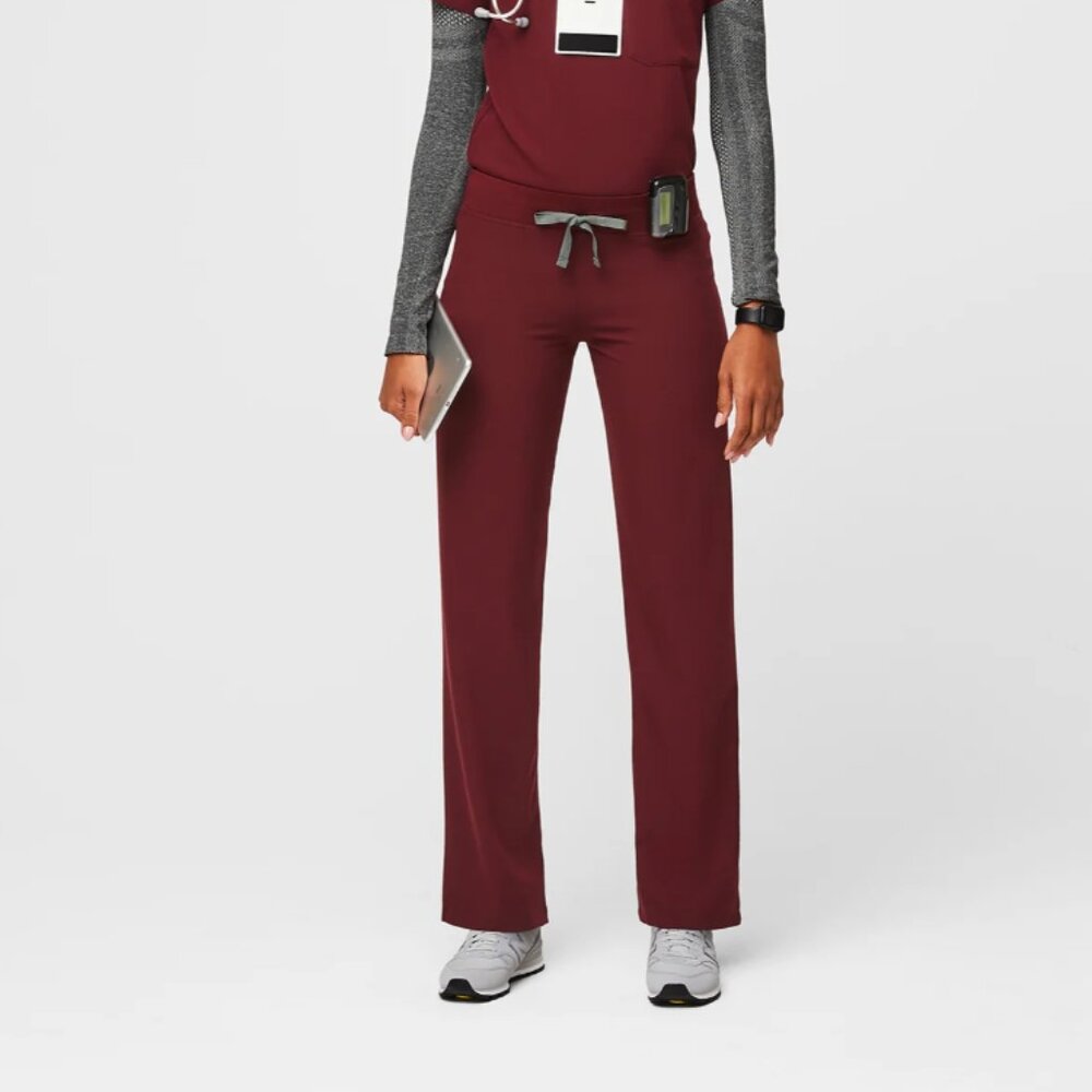 Figs Women's Maroon Straight-Leg Scrub Joggers